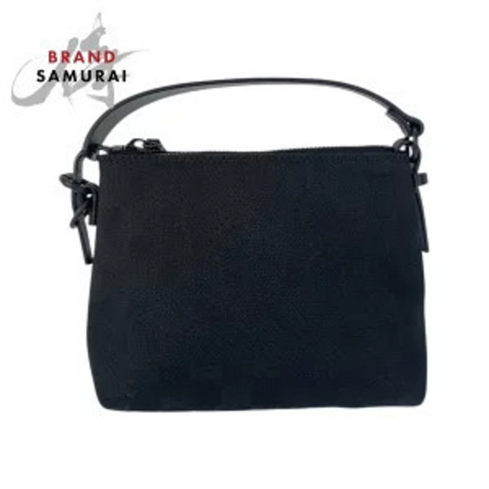 Gucci black GG canvas leather Handbag accessory pouch